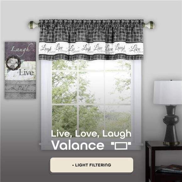 Soft Valance Window Curtains - 58 Inch Width, 14 Inch Length - Picture 2 of 8